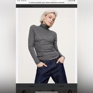 Banana Republic Cashmere Gray Turtleneck Sweater